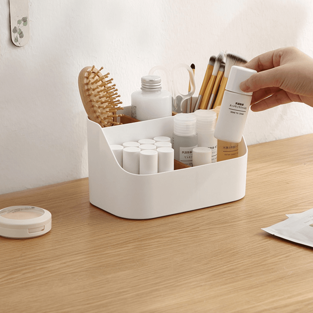 Desktop organizer box, pen holder, and card holder, suitable for office desks.