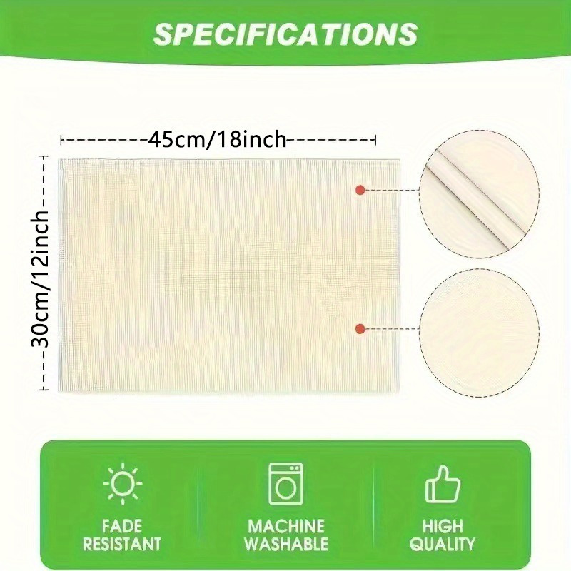 4-piece white placemats with gold snowflake pattern