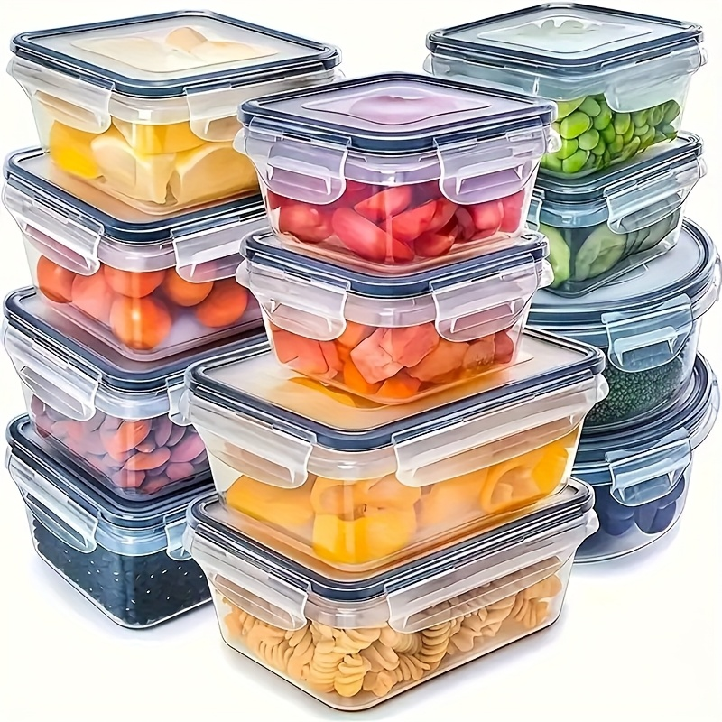 8-pack kitchen refrigerator storage boxes with flip lids