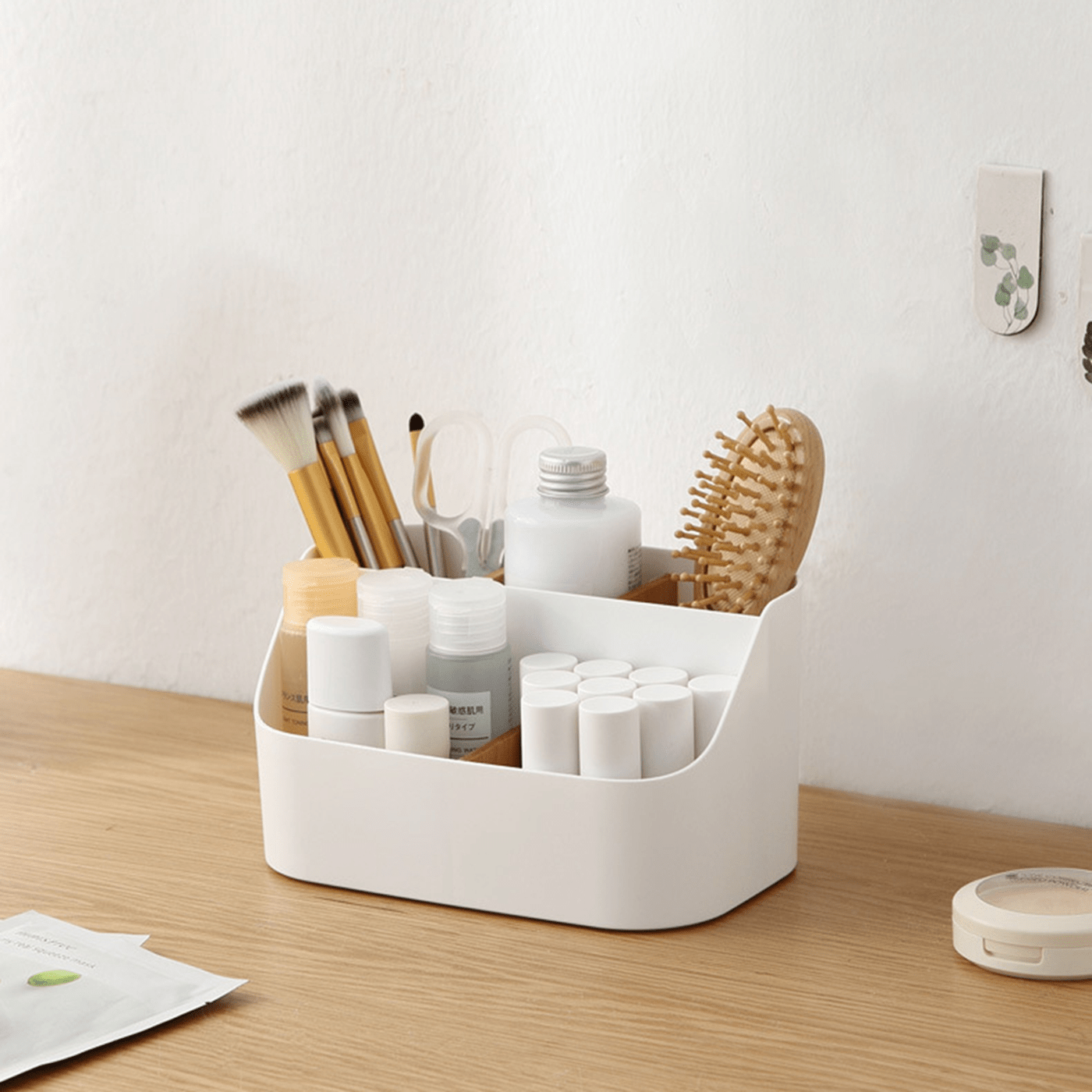 Desktop organizer box, pen holder, and card holder, suitable for office desks.
