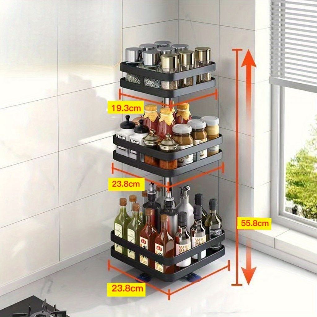 Obrotowy stojak kuchenny 360° – Wytrzymały stojak na przyprawy ze stali nierdzewnej