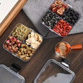 Two square compartmentalized airtight containers with lids