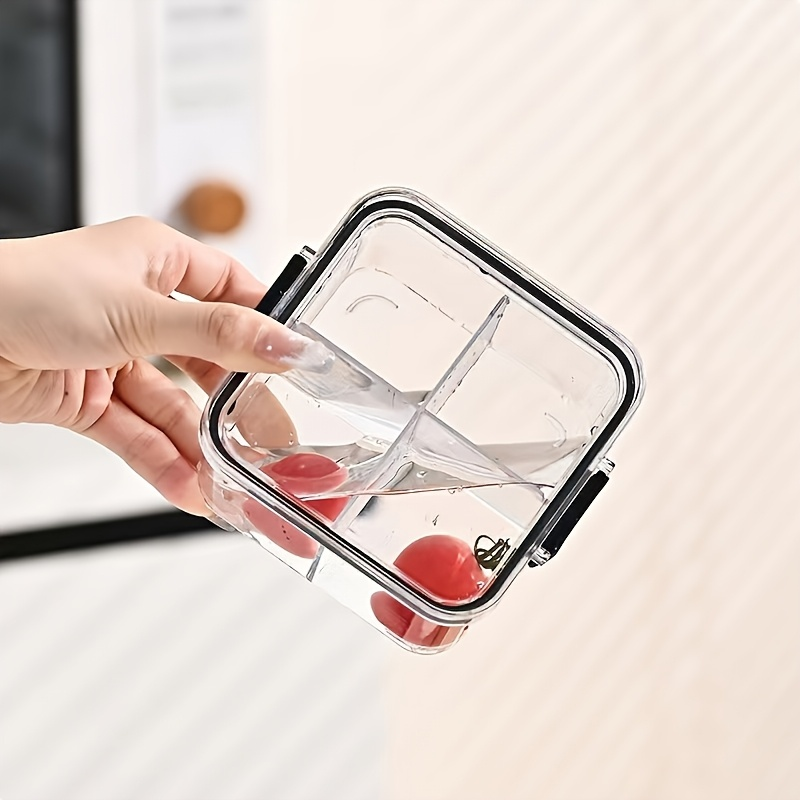 Two square compartmentalized airtight containers with lids