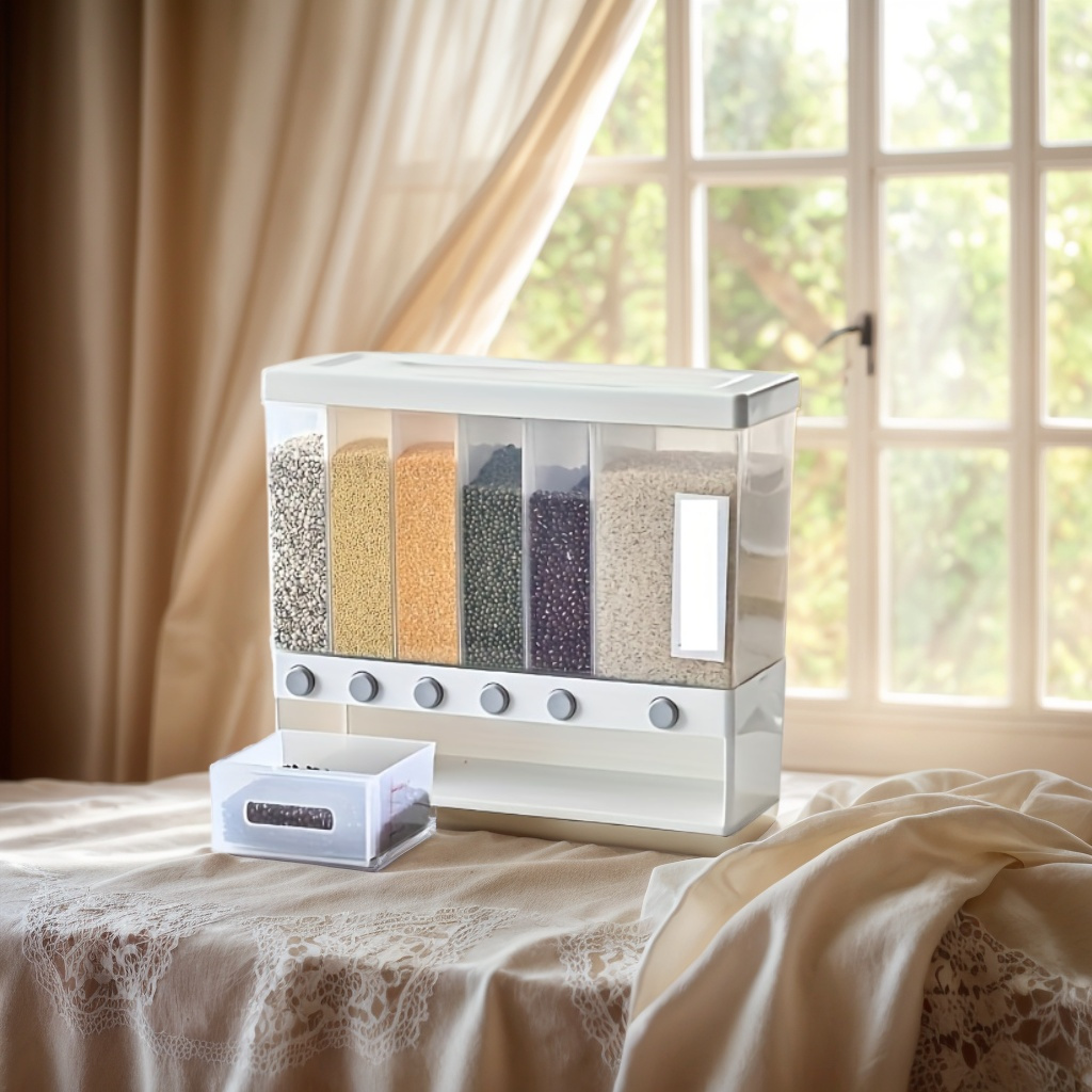 Durable food containers - airtight, large capacity, ideal for storing grains.