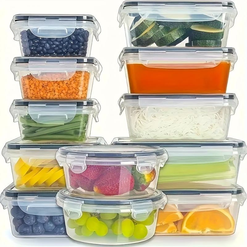 8-pack kitchen refrigerator storage boxes with flip lids