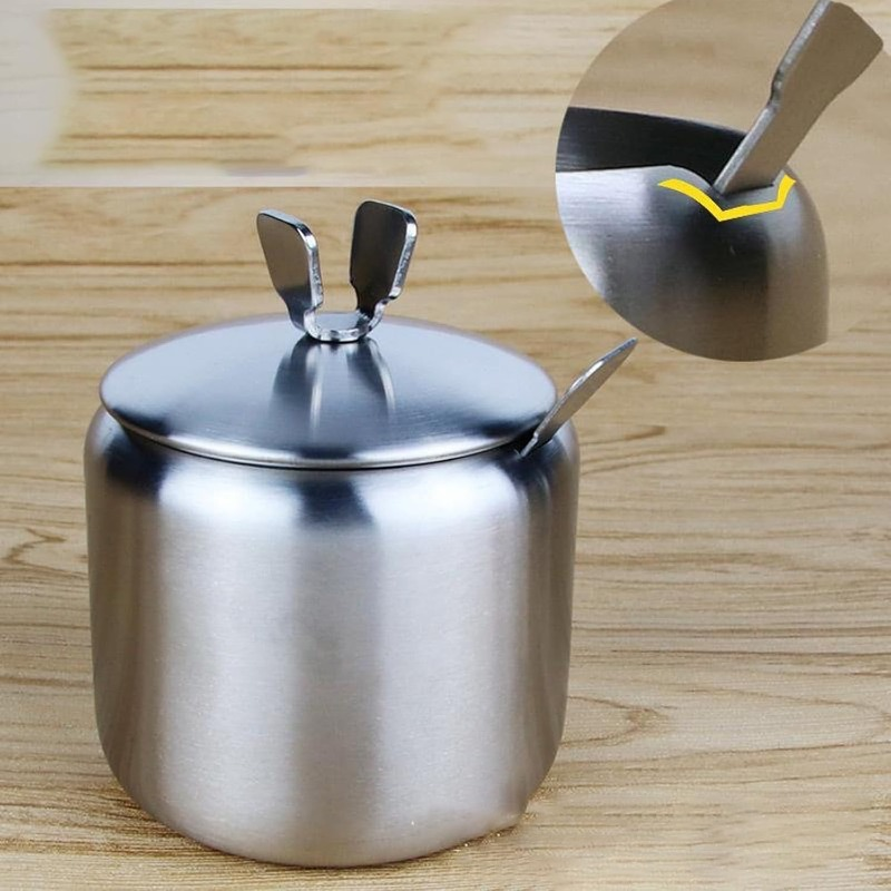 Stainless steel spice jar set with swivel rack, 12 oz/350 ml, 4-piece set