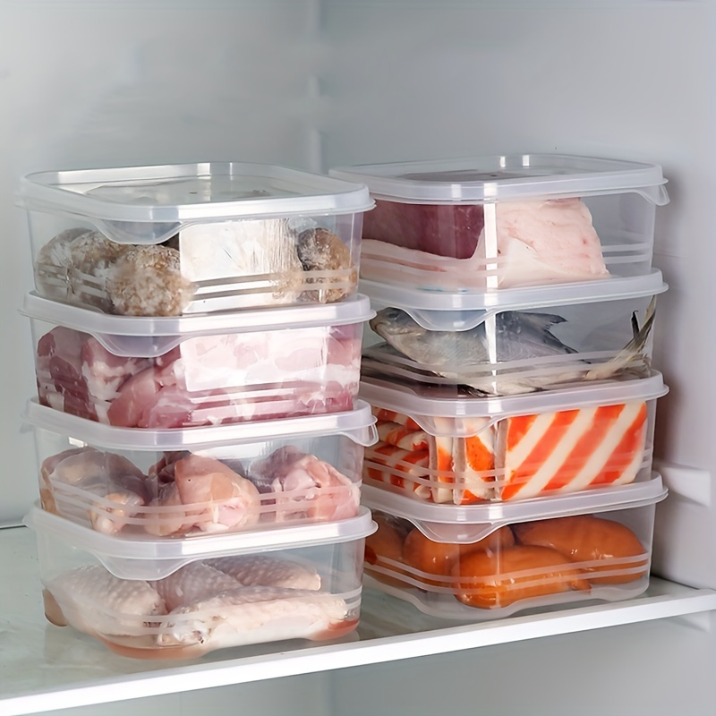 10-pack of BPA-free transparent PP refrigerator storage boxes