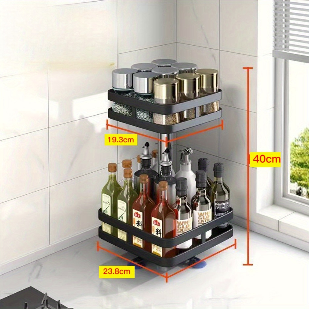 Obrotowy stojak kuchenny 360° – Wytrzymały stojak na przyprawy ze stali nierdzewnej