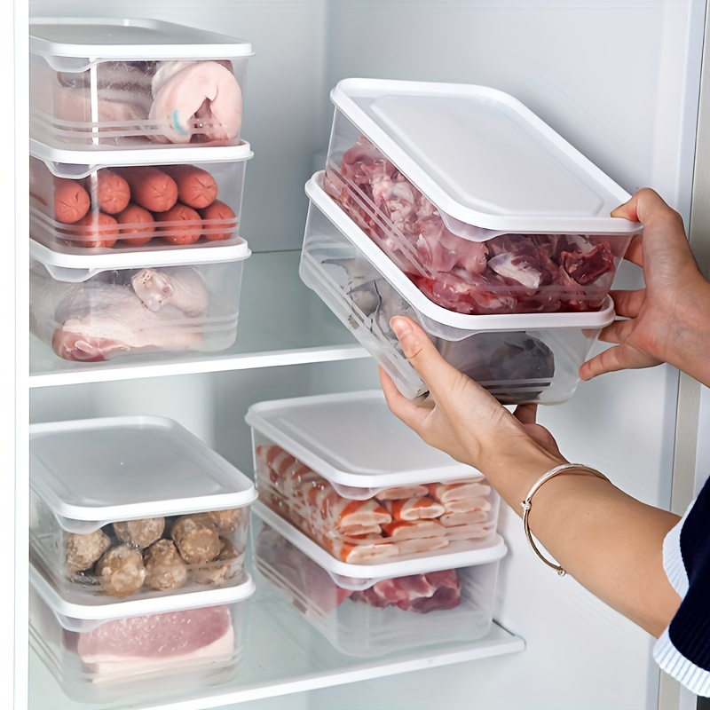 10-pack of BPA-free transparent PP refrigerator storage boxes