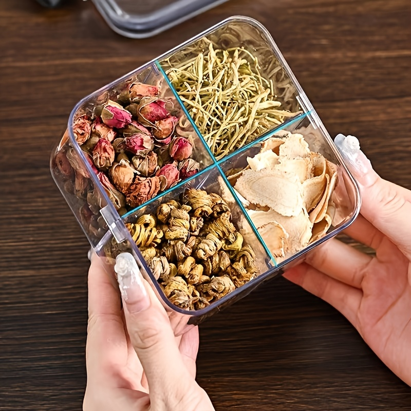 Two square compartmentalized airtight containers with lids