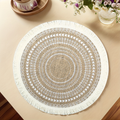 Bohemian-style round tassel placemats (6/8/10 pieces)