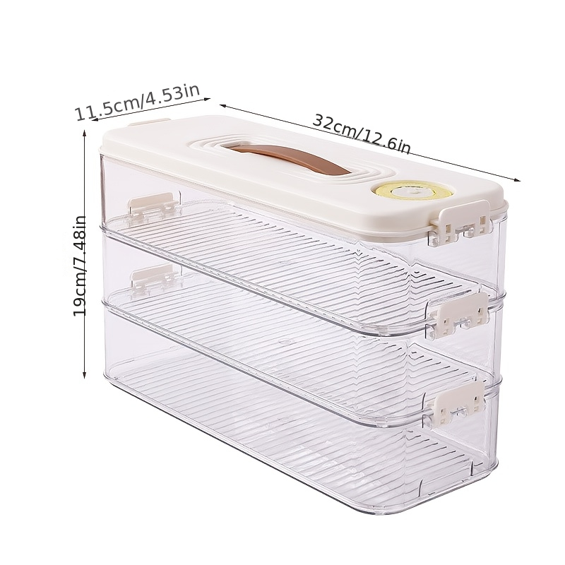 Large-capacity airtight food storage box - transparent, made of PET/PP plastic.