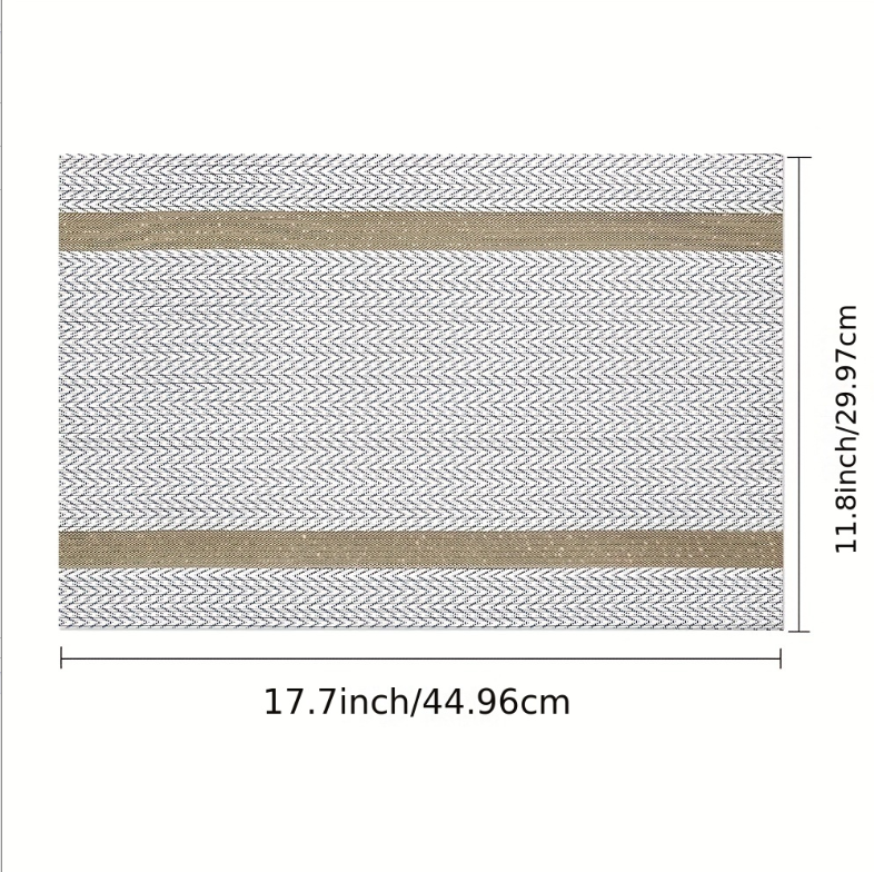 6-Pack Colorful PVC Striped Woven Placemats - Washable