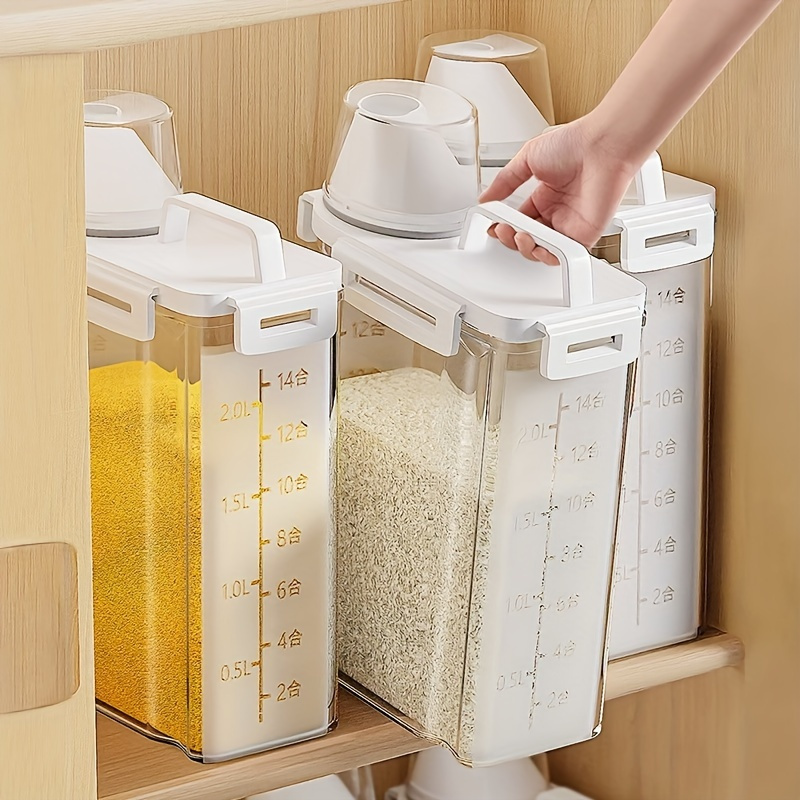 4-pack 2.5L/84oz Sealed Food Storage Containers - Rice Storage Containers