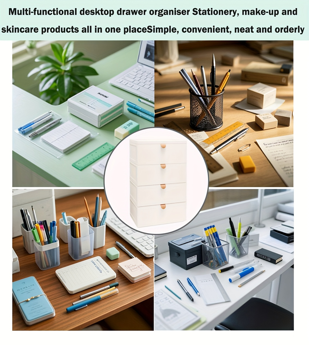 Modern white stackable plastic storage drawers – 2/3/4 tier storage rack
