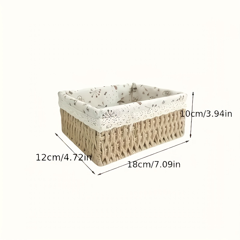 3-piece woven storage basket set with lace embellishment