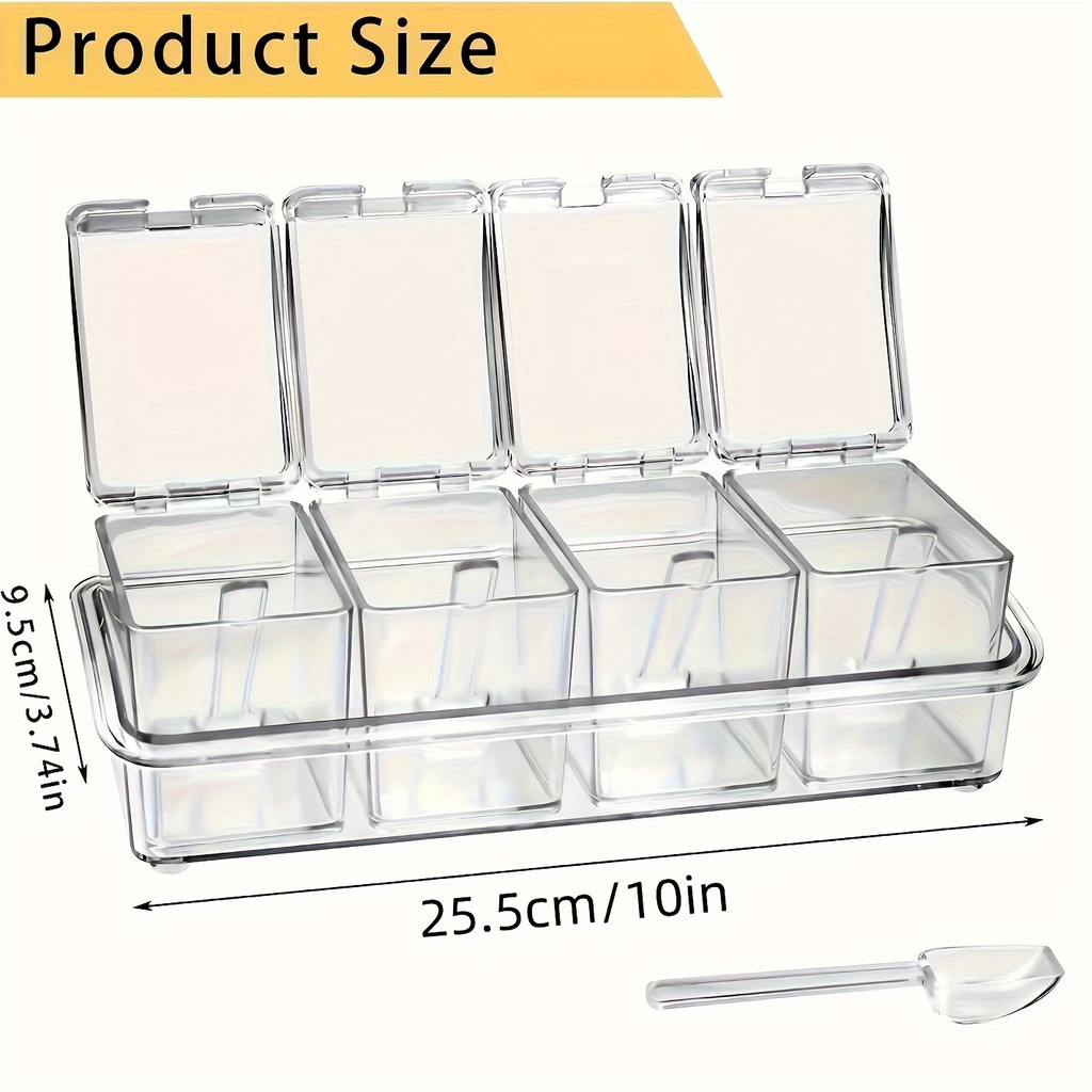 4-piece kitchen spice storage box set - moisture-proof spice storage box
