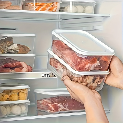 10-pack of BPA-free transparent PP refrigerator storage boxes