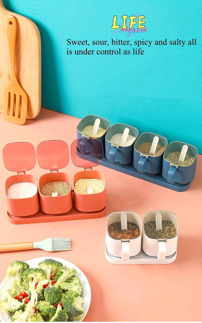 2/3/4-piece seasoning jar set, kitchen seasoning jars, creative MSG jars