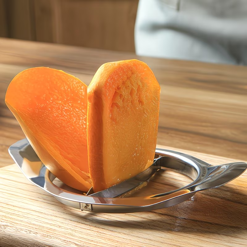 Nierdzewny nóż do mango z przyrządem do usuwania pestki
