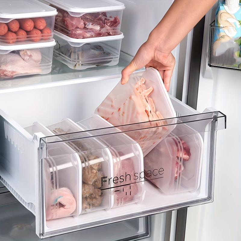 10-pack of BPA-free transparent PP refrigerator storage boxes