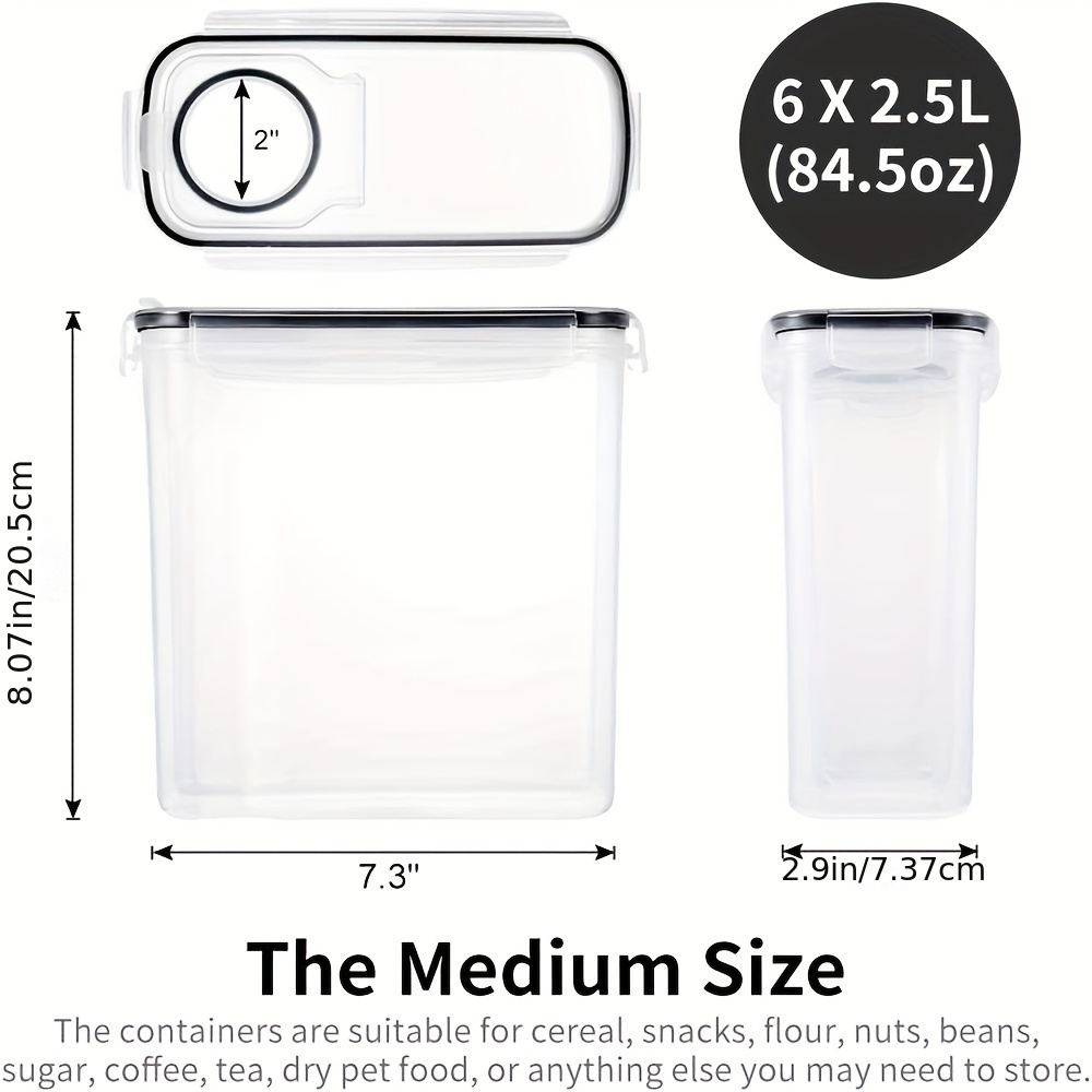 Sealed food containers - Kitchen and pantry rice bucket lids 2.5L 6-piece set