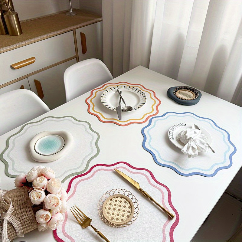 4-Piece Floral Faux Leather Insulated Placemats