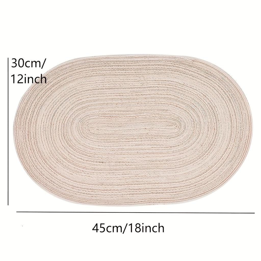 4/6/8/10-piece pack of oval polyester placemats - washable, soft, and durable