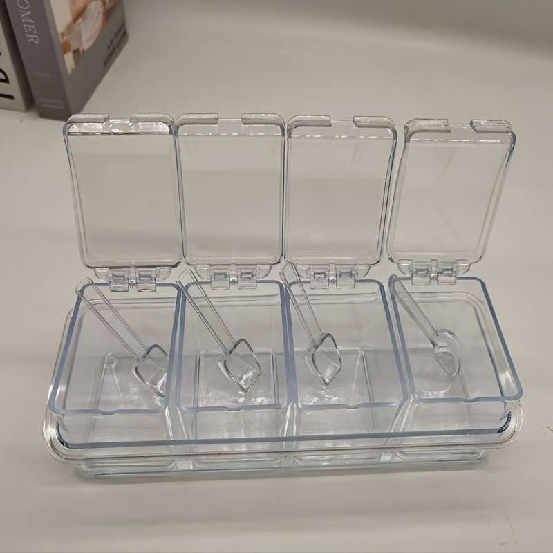 4-piece kitchen spice storage box set - moisture-proof spice storage box