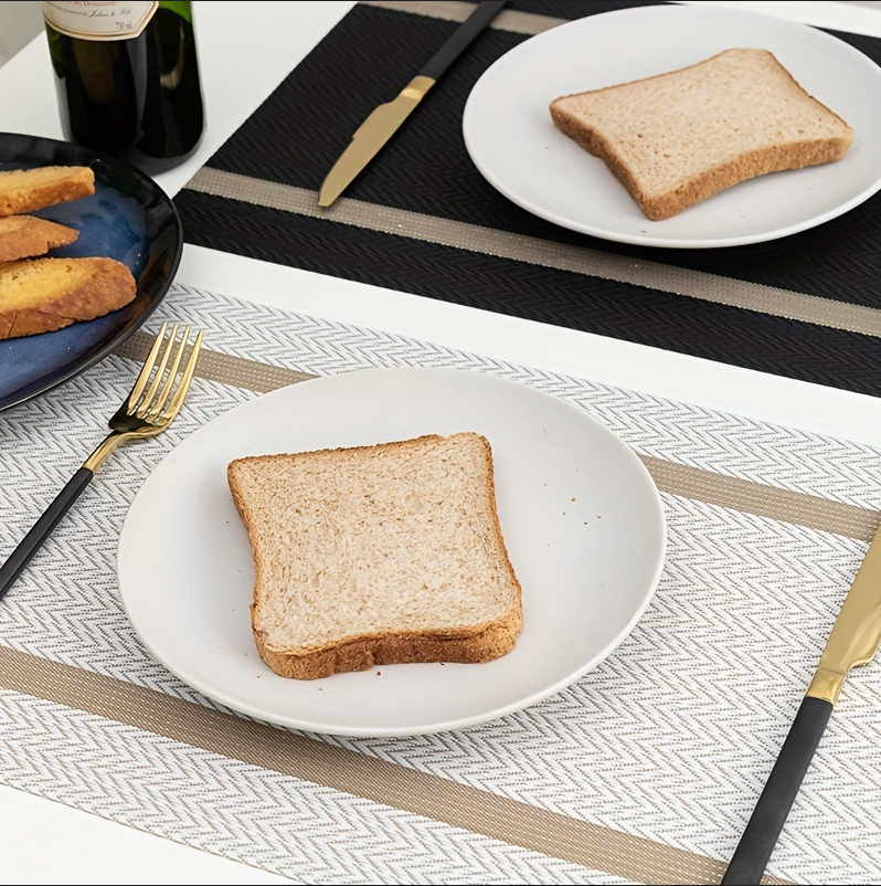 6-Pack Colorful PVC Striped Woven Placemats - Washable