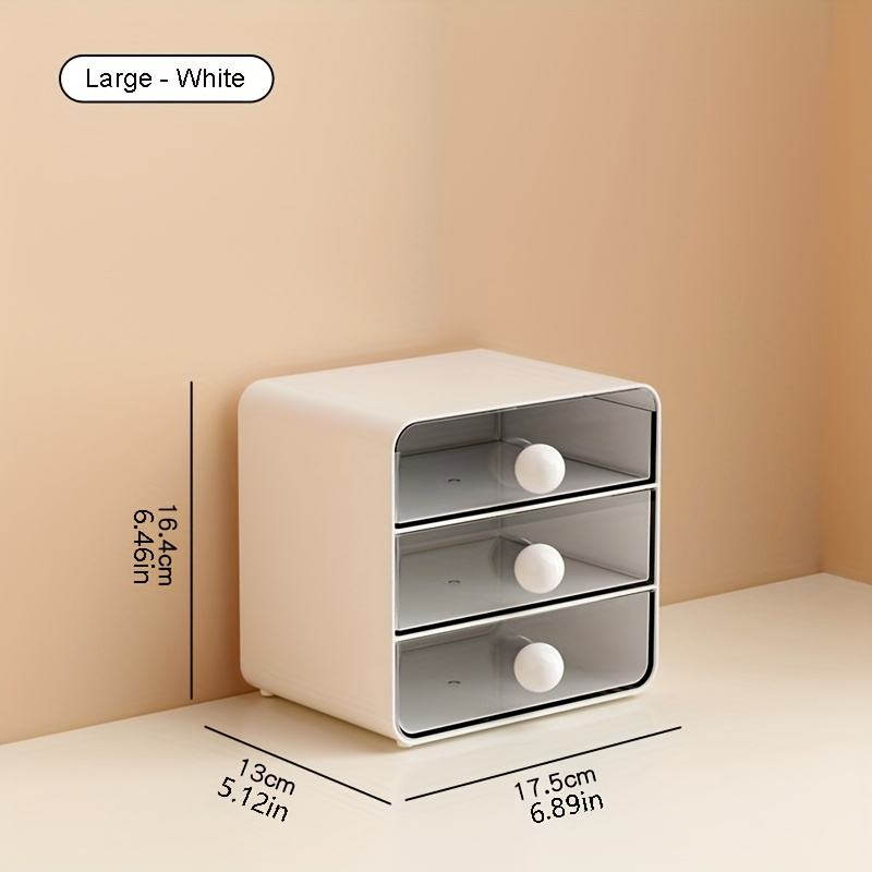 Desktop drawer-style storage box, made of three layers of thickened transparent plastic.