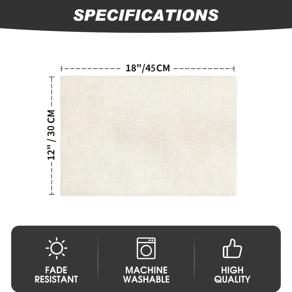 4-piece linen striped bohemian style placemat set