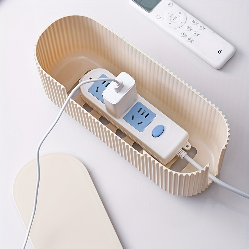 One frosted white storage box, suitable for power outlets and surge protectors.