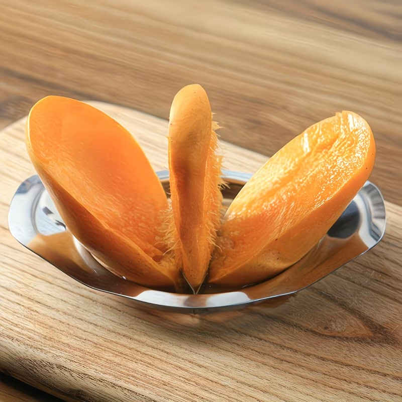 Nierdzewny nóż do mango z przyrządem do usuwania pestki