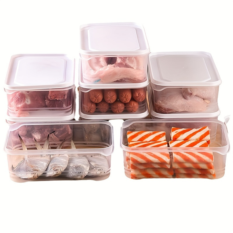 10-pack of BPA-free transparent PP refrigerator storage boxes