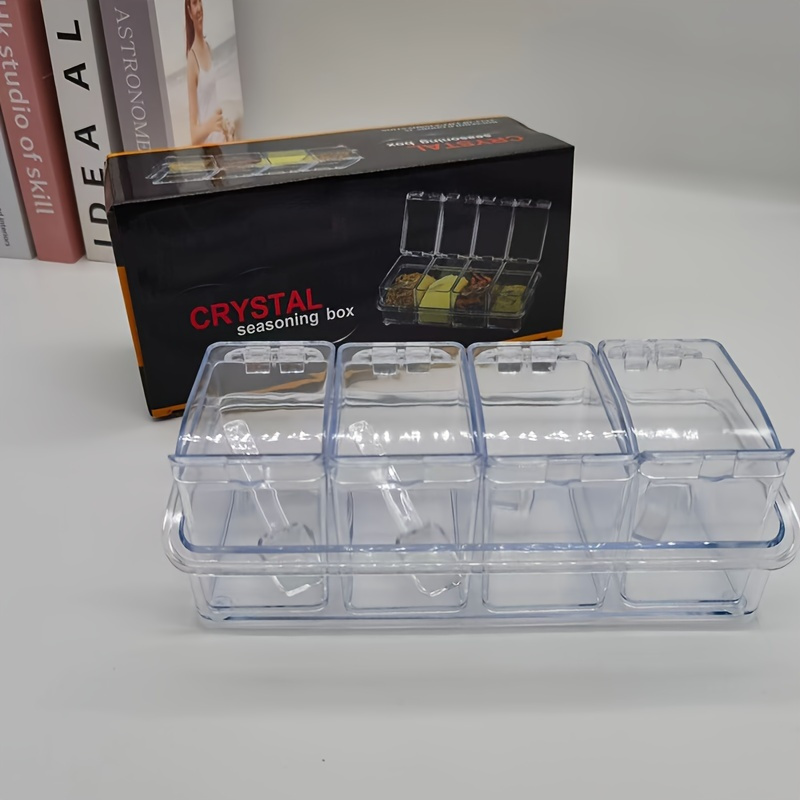 4-piece kitchen spice storage box set - moisture-proof spice storage box